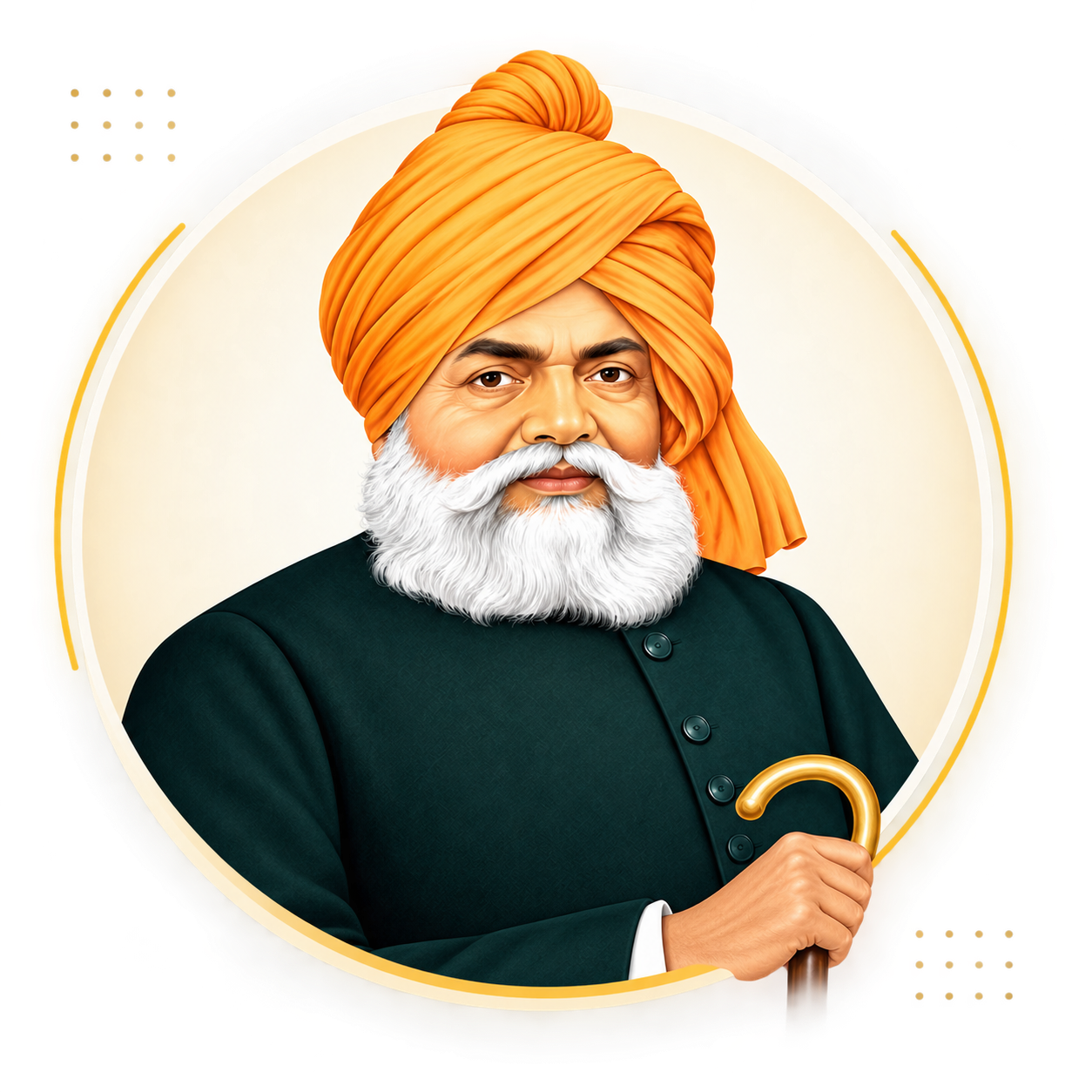 Portrait of Thakur Tilak Dhari Singh, founder of the college
